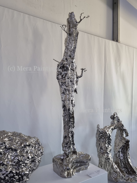 polished wooden tree sculpture