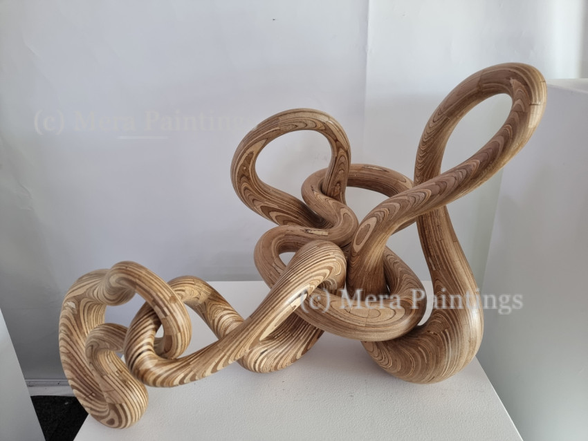 polished wooden twisted sculpture