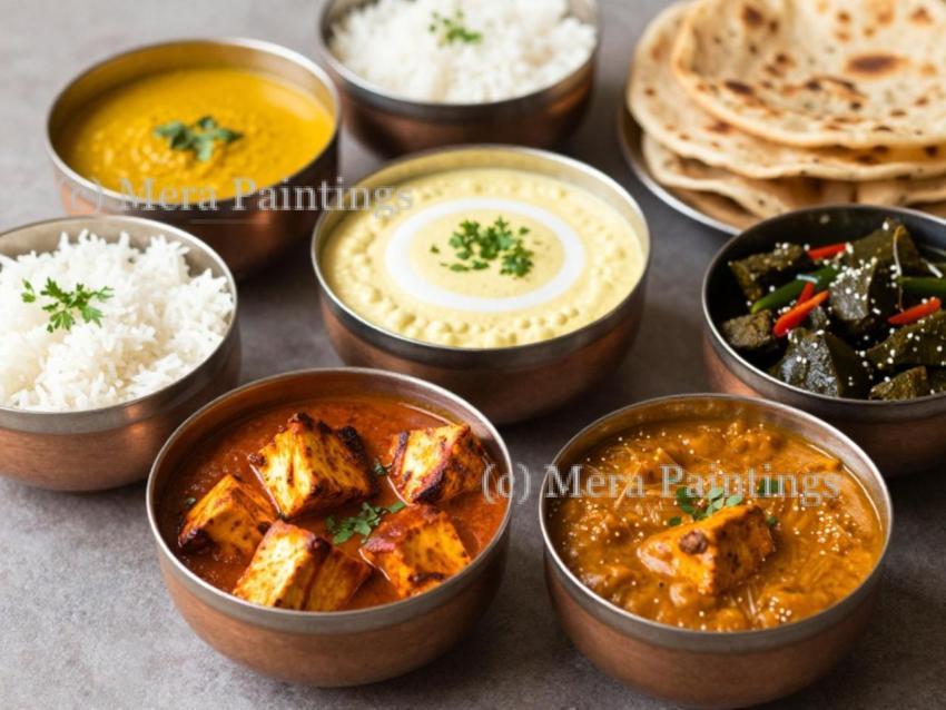 Paneer butter masala, dal makhani, palak paneer