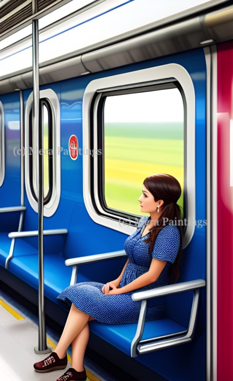 woman on train