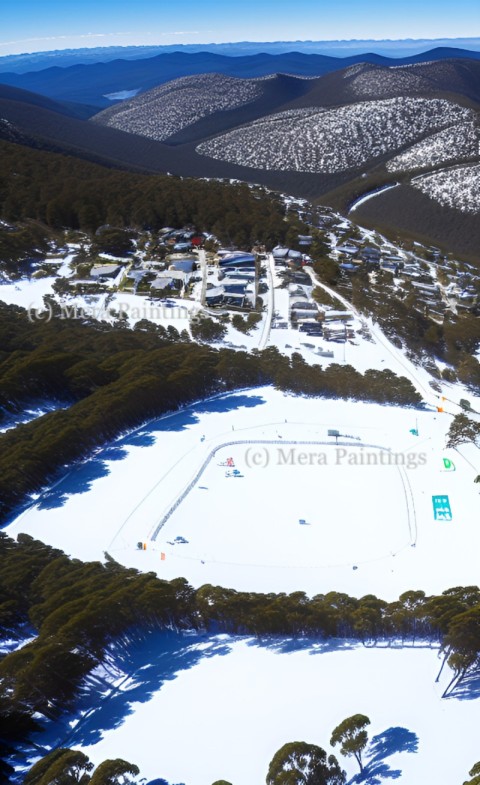 AERIAL VIEW OF THREDBO SKI FIELD