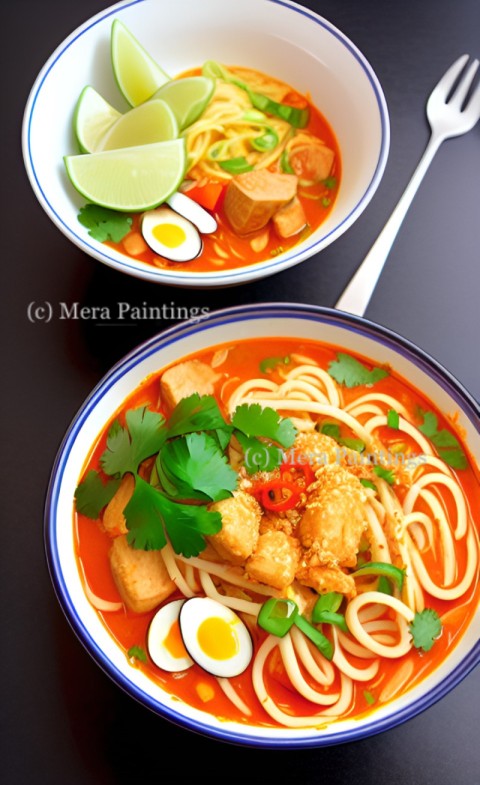 Laksa noodles soup