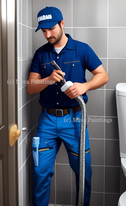 PLUMBER IS  INSTALLING THE SHOWER IN BATHROOM