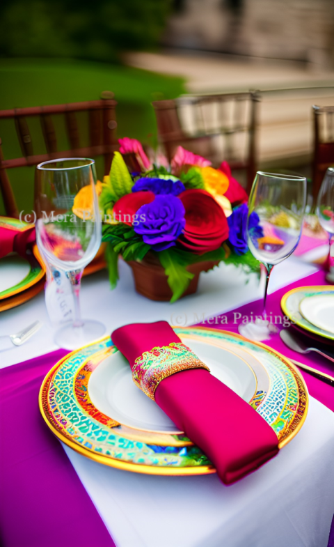 TABLE ARRANGEMENT FOR A PARTY