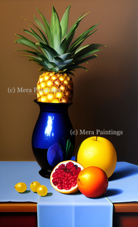 STILL LIFE PAINTING OF FRUITS