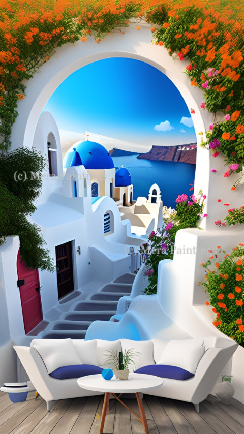 WALL PAPER FEATURING SANTORINI