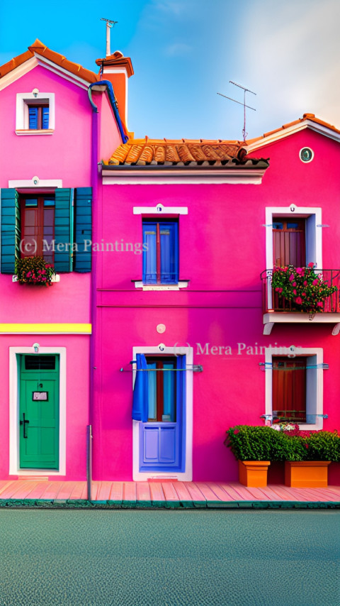 Murano Island colourful houses