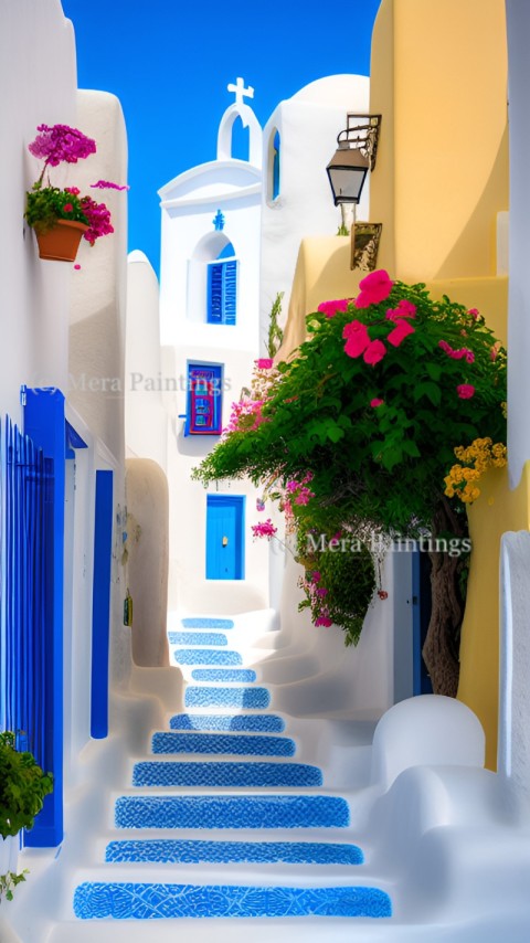 A street view in Santorini, Greece