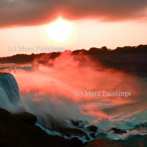 Orange Sun Rise over Nayagra falls