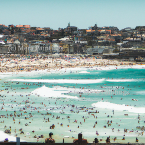 Bondi beach sun bathing people