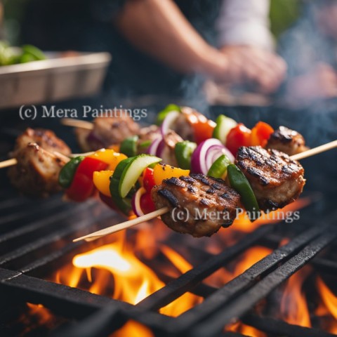 Grillin' and chillin' at BBQ party