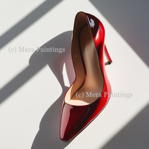 Red shoe seen from above