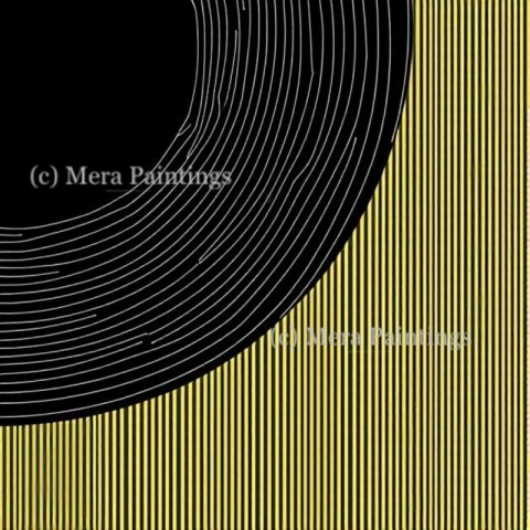 Geometric semi circle with stripe line
