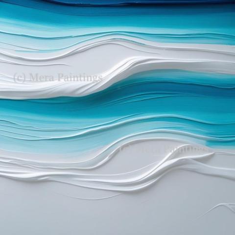 Abstract painted aqua blue and white background