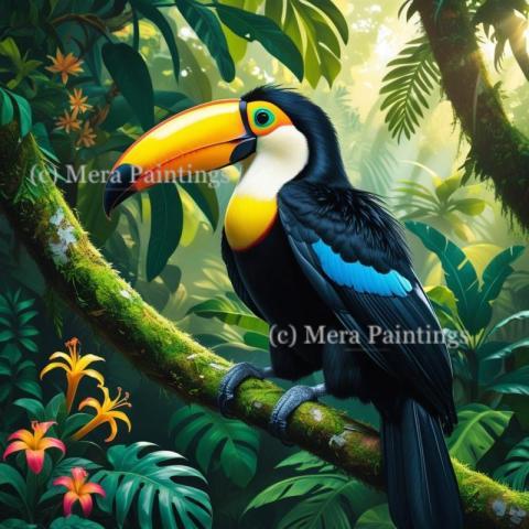 A beautiful toucan in its natural habitat