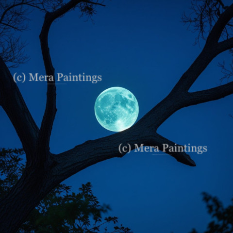 The full moon casting a magical light