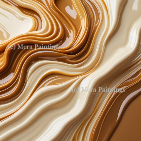 Caramel and cream  fluid  texture