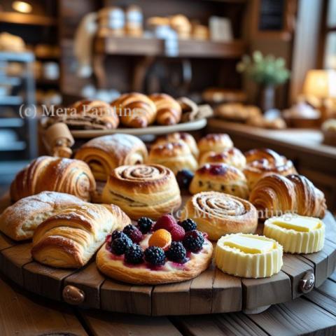 Assortment of freshly baked pastries
