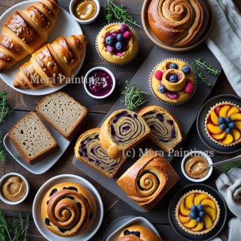 Top view  of Vegan baked products