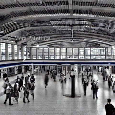 busy train station