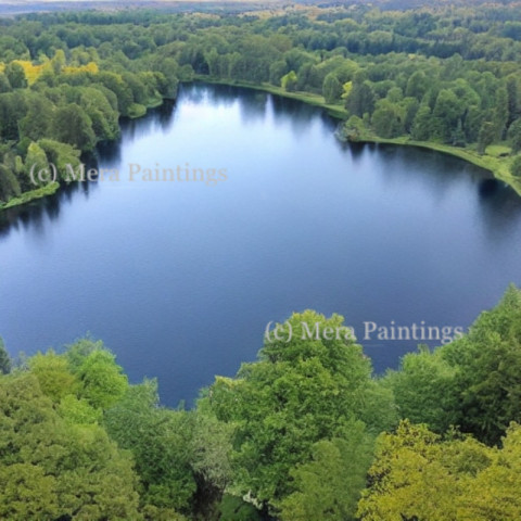 AERIAL VIEW OF A LAKE