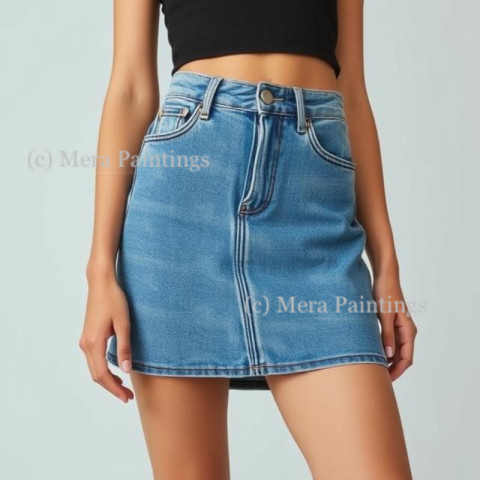 Denim skirt girl