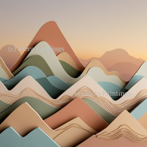 Abstract mountains in Boho style