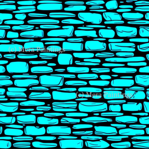 Stone Wall design Line Drawing
