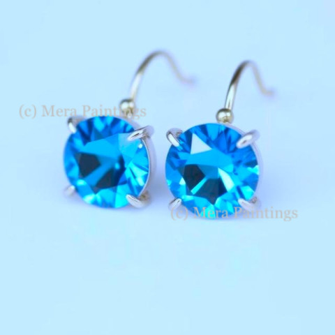 Blue Topaz ear rings