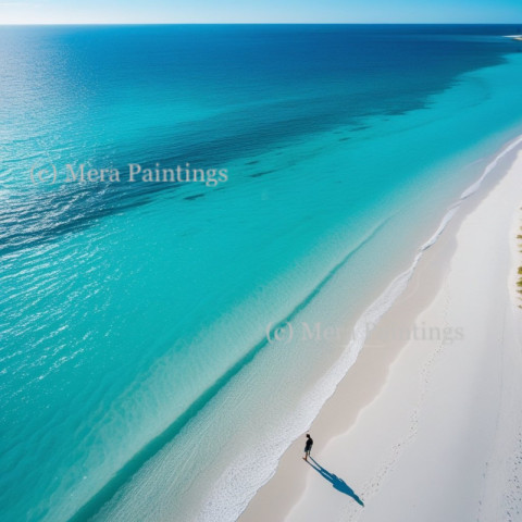 Aerial photograph of aquamarine ocean
