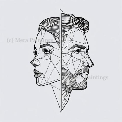 Geometric doodle line art