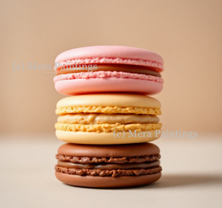 Three delicious macarons