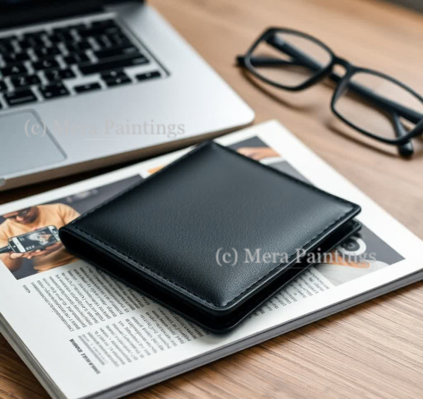 Close up shot of black wallet