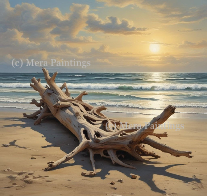 driftwood on beach