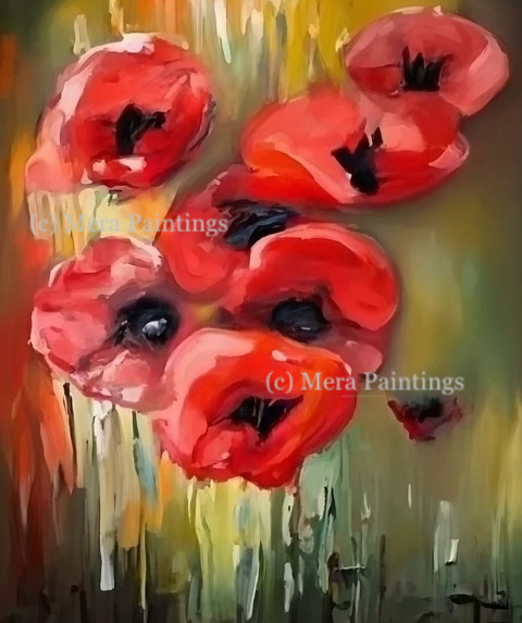 red flowers painting