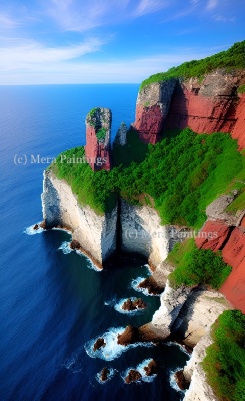 Aerial view of cliff tops