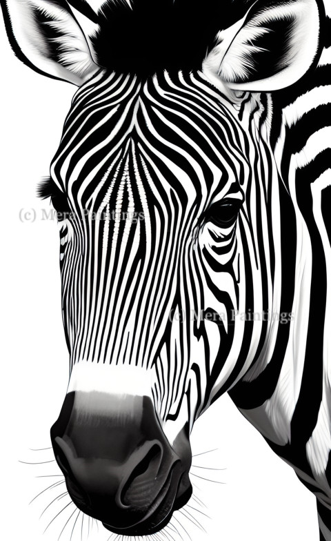 line drawing of zebra