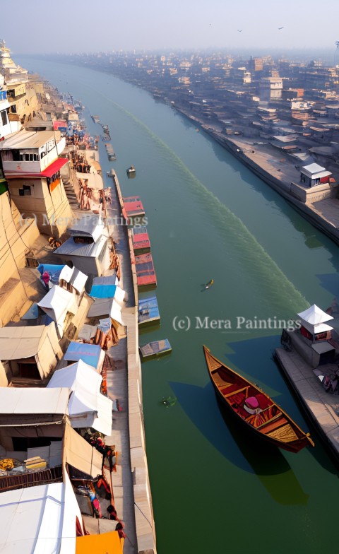 HOUSES ALONG RIVER BANK