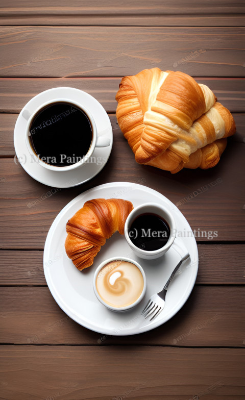 croissants and coffee for breakfast