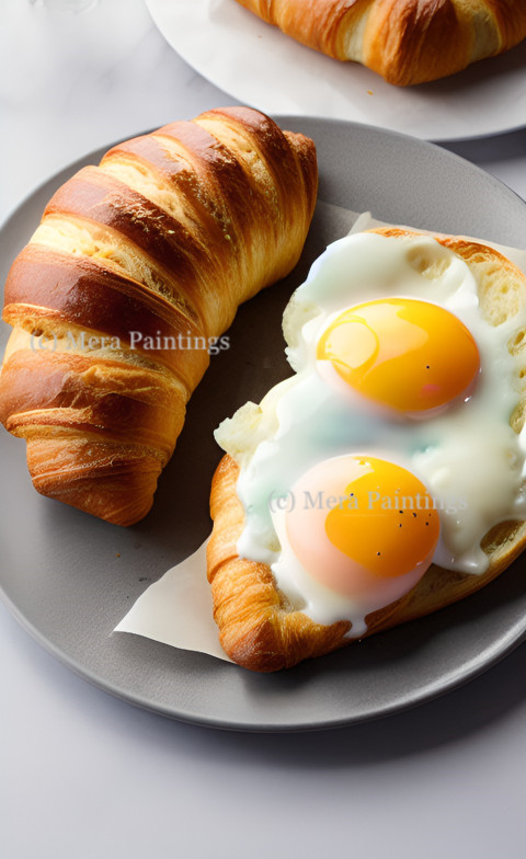 croissants and eggs