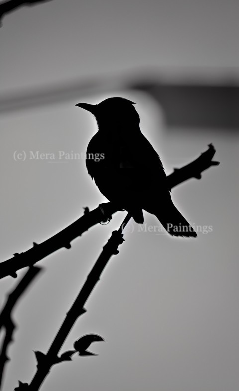 BIRD SITTING ON BRANCH