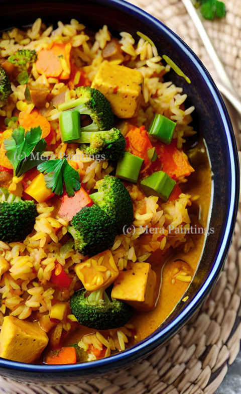 MIXED VEGETABLE CURRY WITH RICE