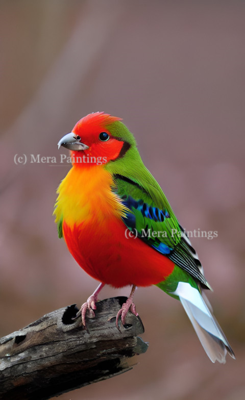 red and green coloured bird