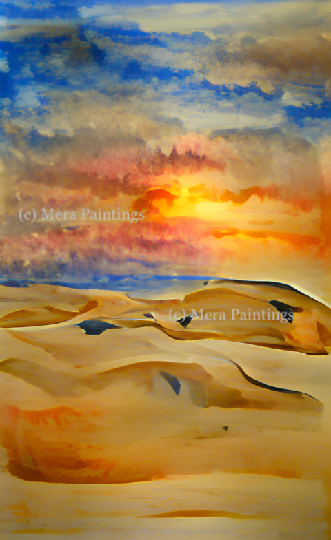 SUNSET AND SAND DUNES