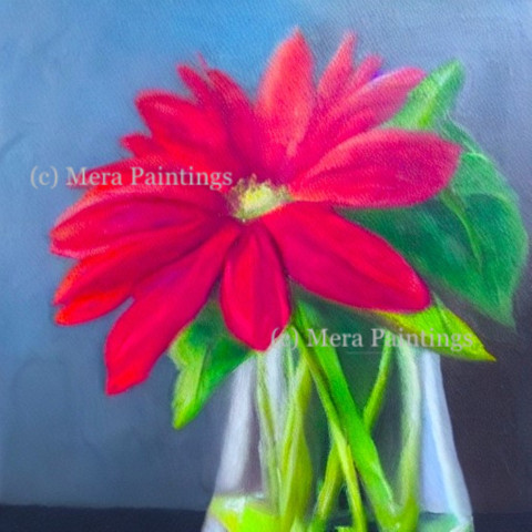 red flower painting