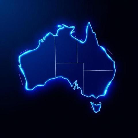 Abstract geometric  3d Map of Australia