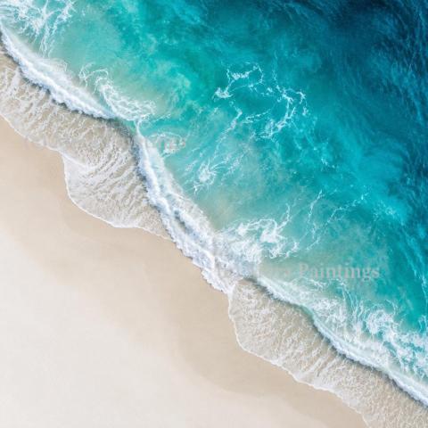 Aerial view of white sand beach