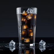 Cola with ice cubes
