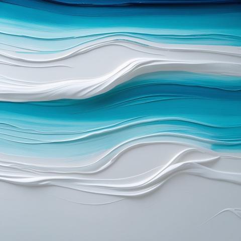 Abstract painted aqua blue and white background