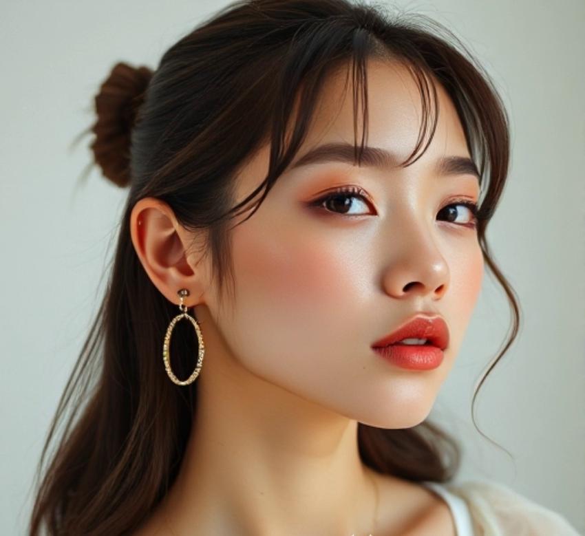 The right earrings complete the look